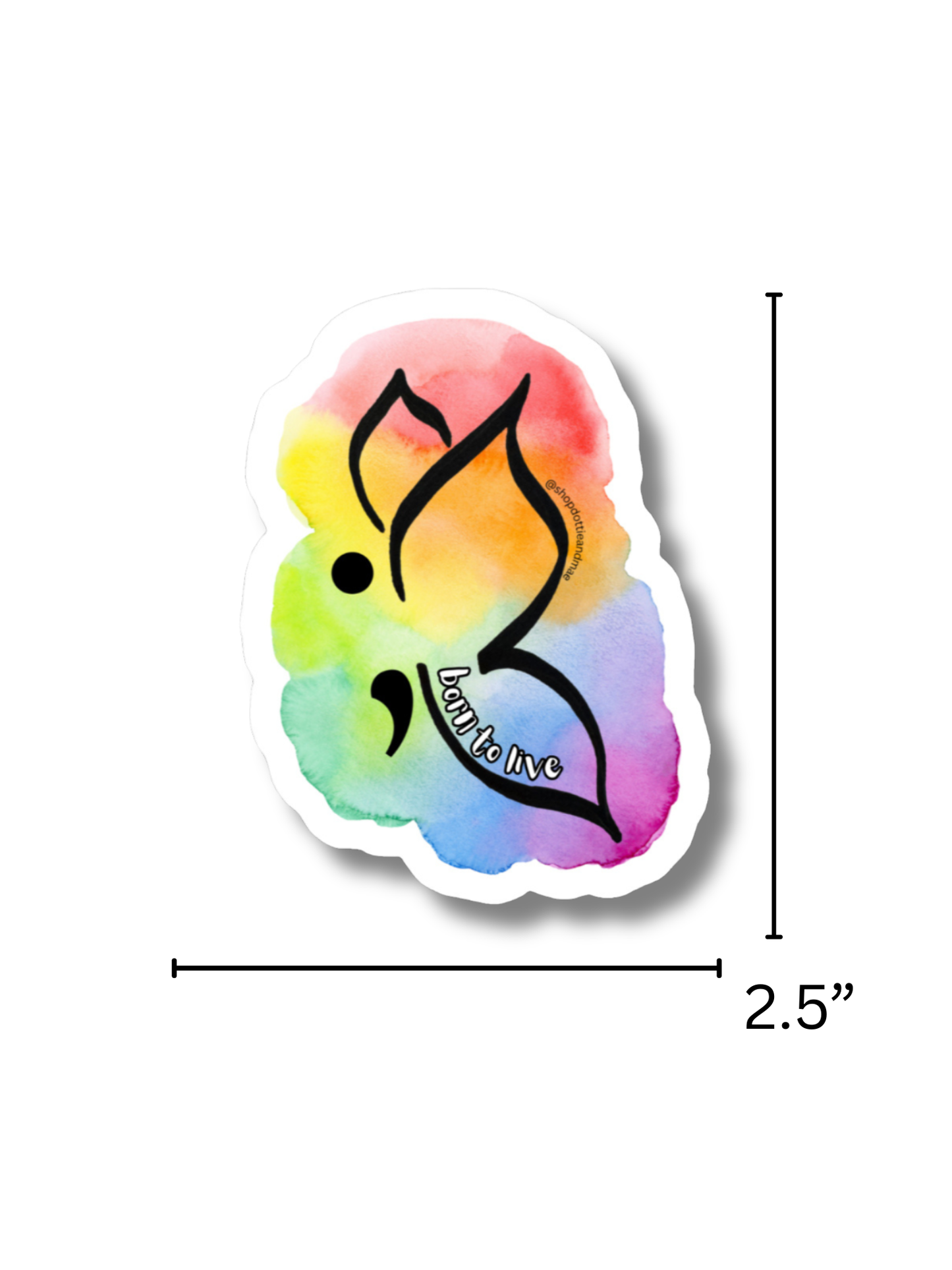 Semicolon Butterfly Sticker