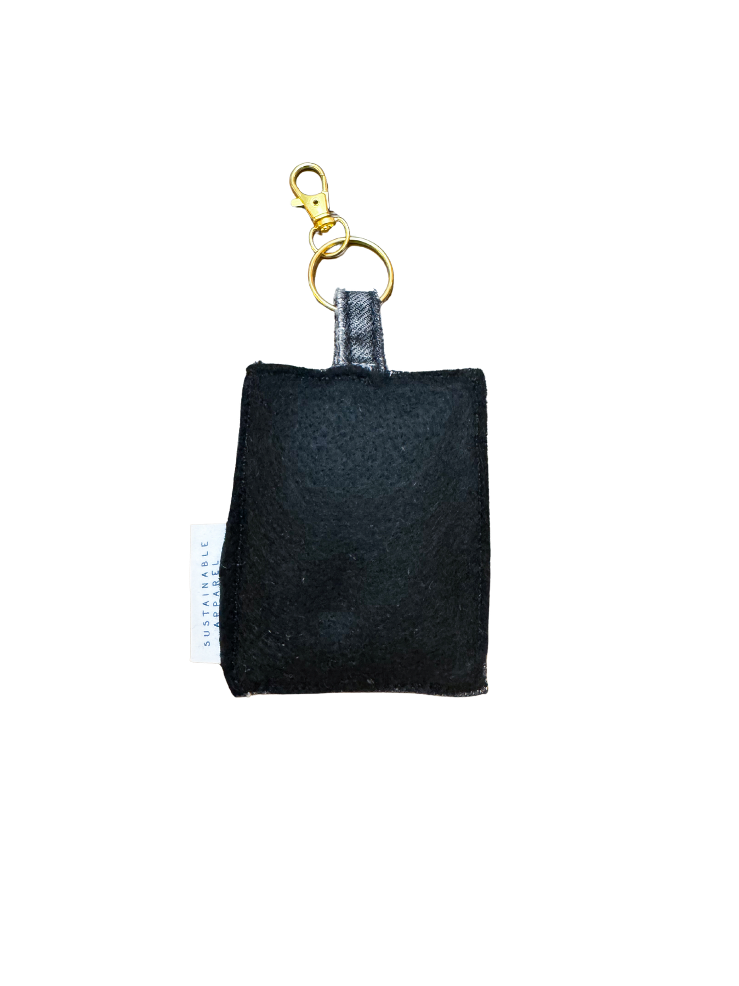 Embroidered Denim Bag Clip / Keychain