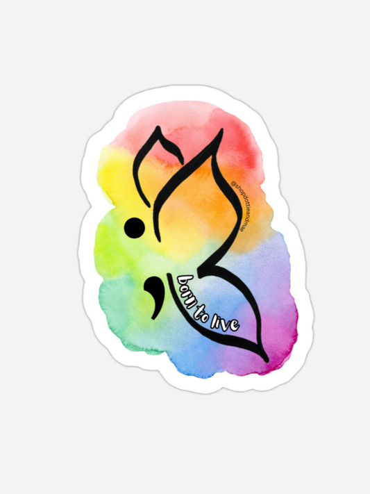 Semicolon Butterfly Sticker