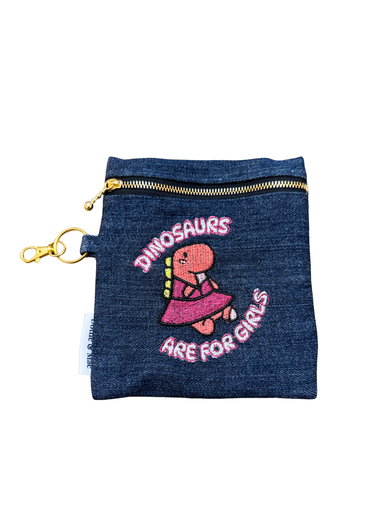 Embroidered Denim Pouch