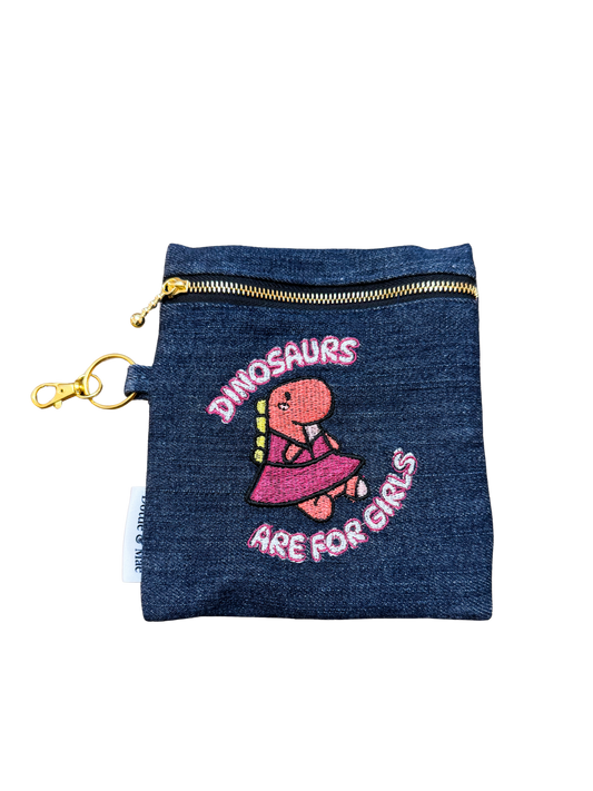 Embroidered Denim Pouch