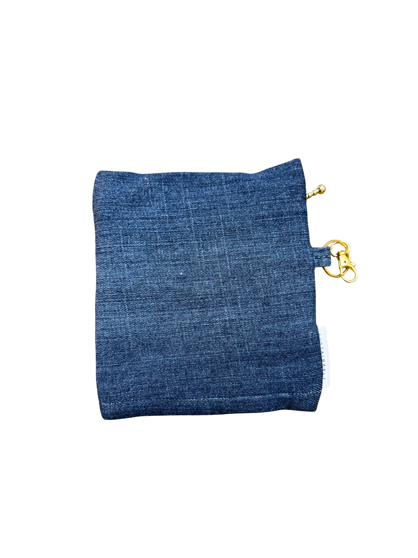 Embroidered Denim Pouch