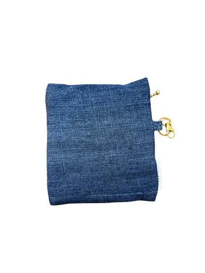 Embroidered Denim Pouch