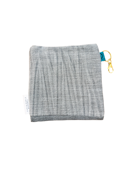 Embroidered Denim Pouch