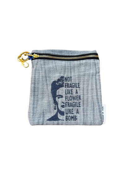 Embroidered Denim Pouch