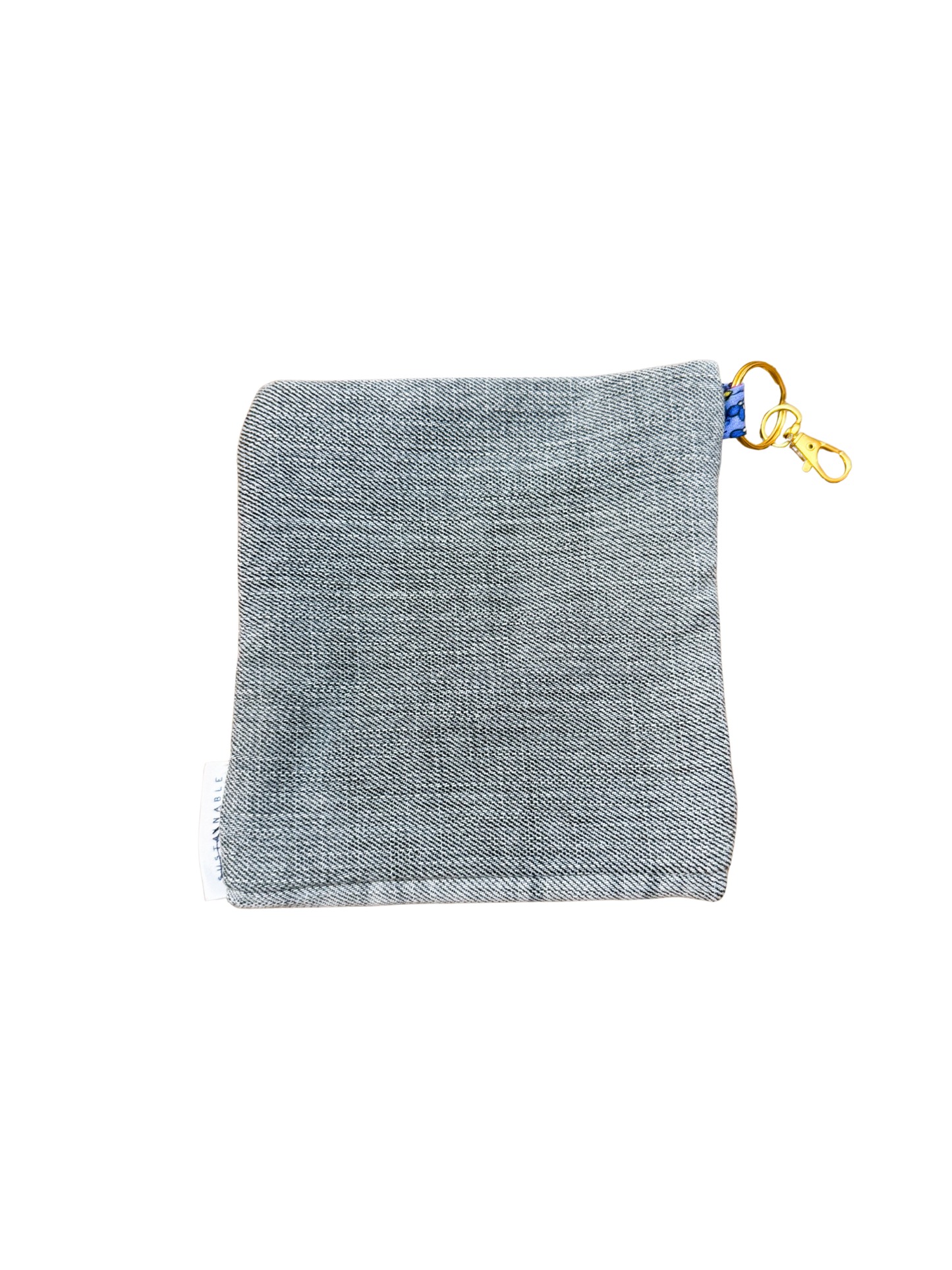 Embroidered Denim Pouch