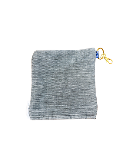 Embroidered Denim Pouch