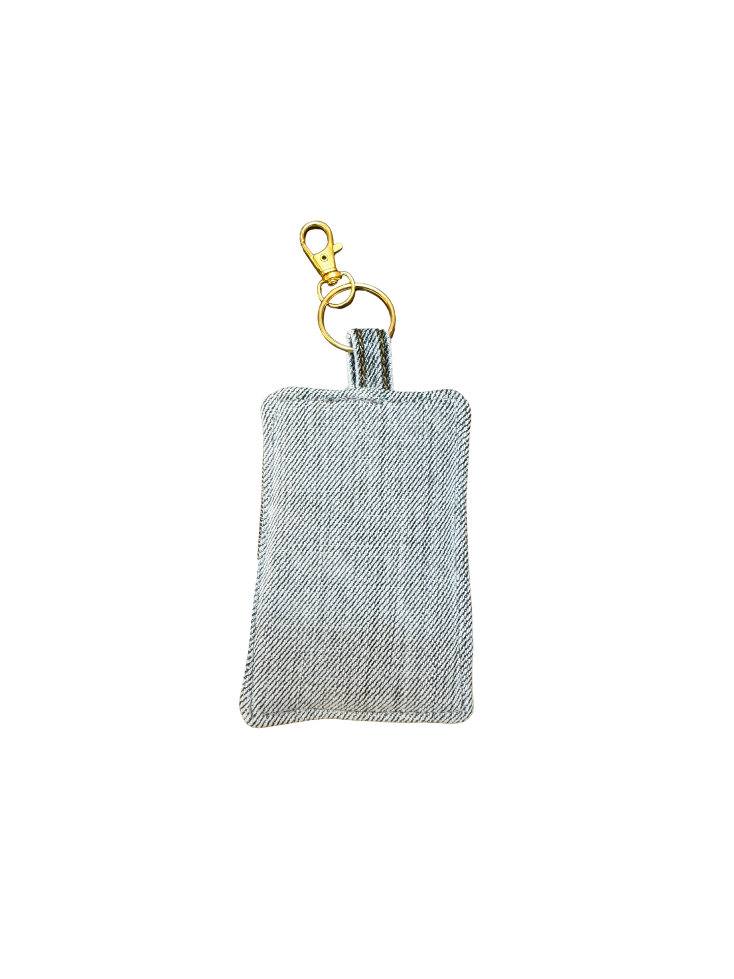 Embroidered Denim Bag Clip / Keychain