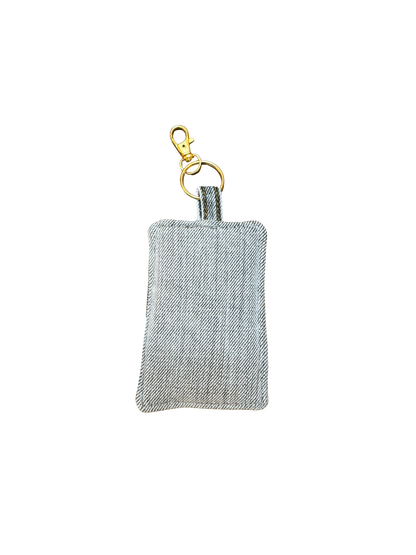 Embroidered Denim Bag Clip / Keychain