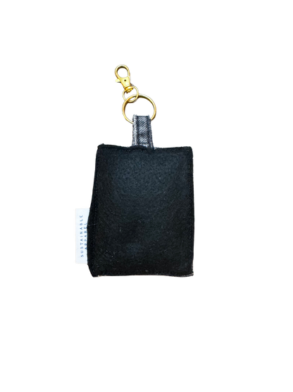 Embroidered Denim Bag Clip / Keychain