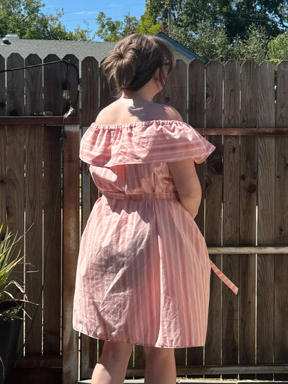 The Meg Off the Shoulder Ruffle Dress: CUSTOM MADE